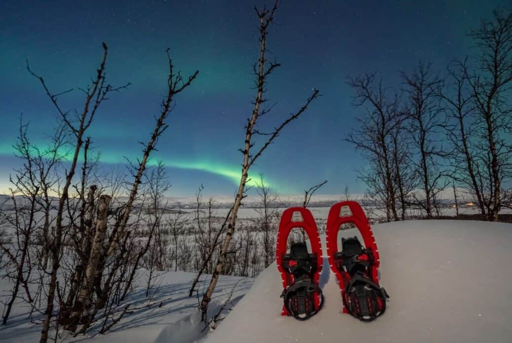 Excursion en raquettes à neige à Abisko