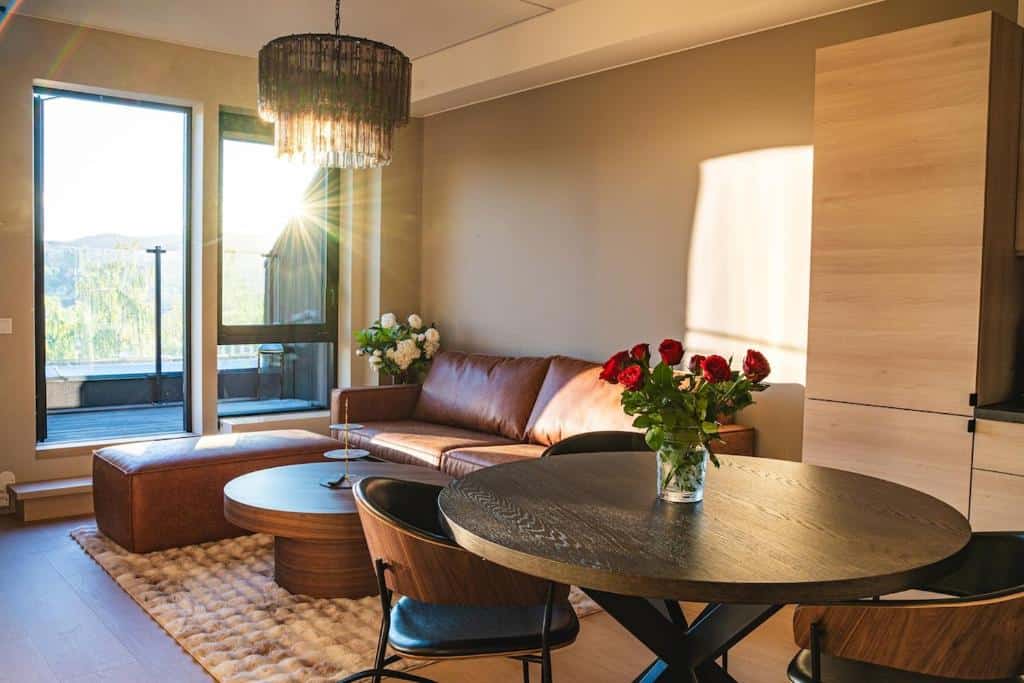modern apartment with balcony and view modern apartment with balcony and view