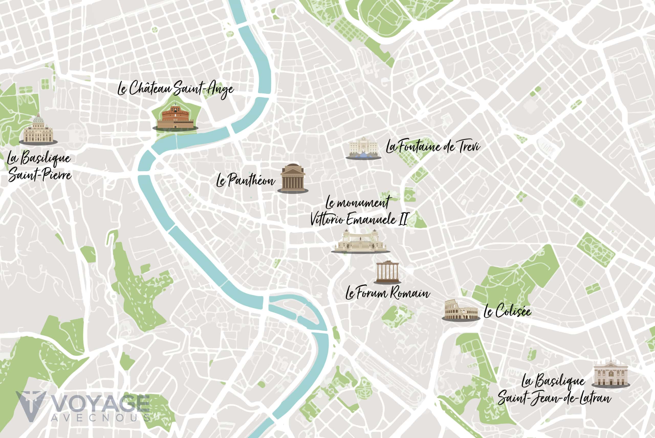 map monuments de rome