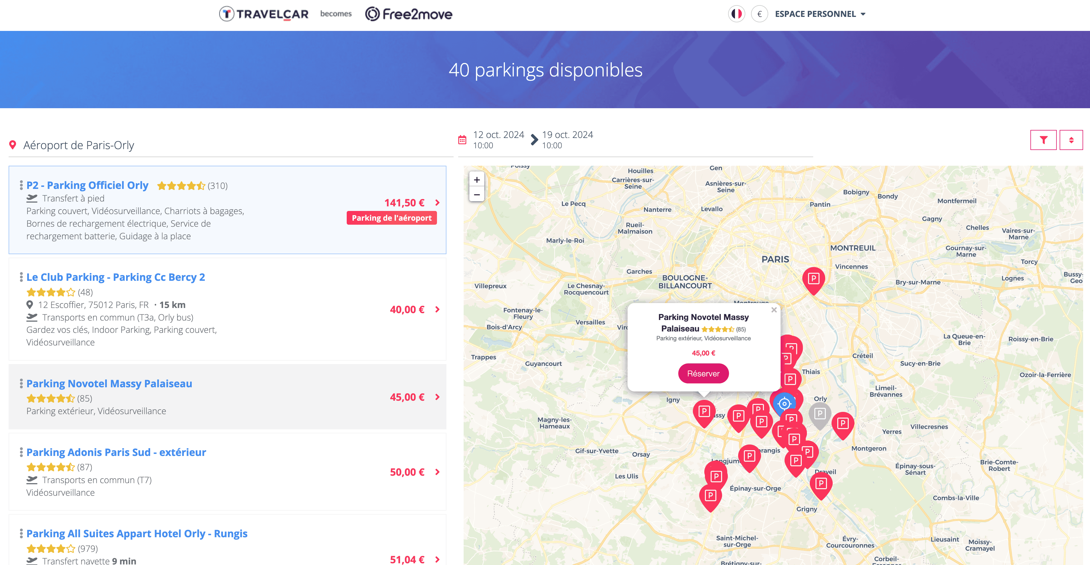 parking orly pas cher travelcar