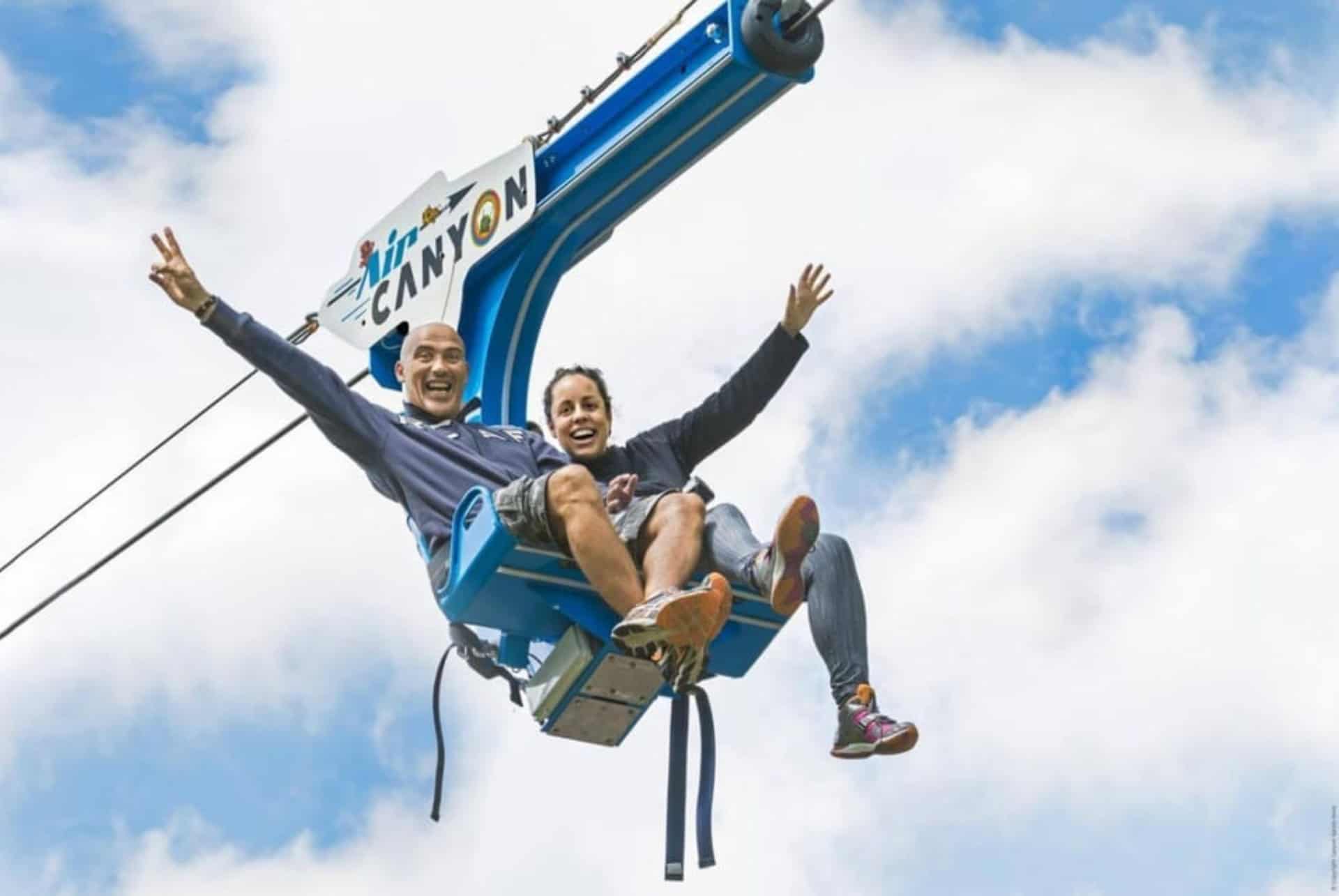 attraction du air canyon dans le canyon sainte anne