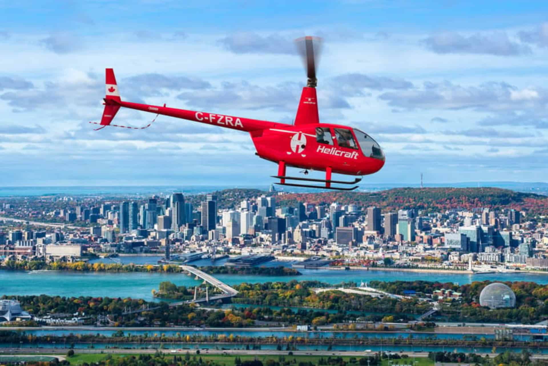 vol en helicoptere au-dessus de montreal