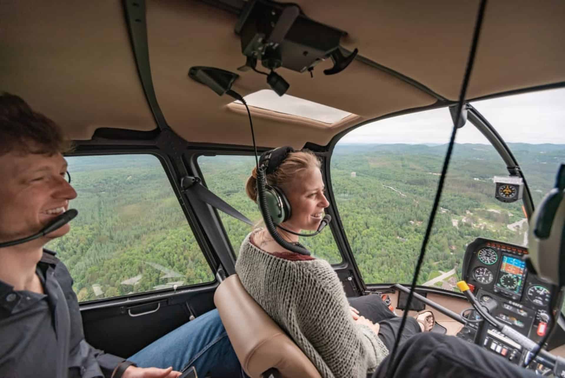 vol en helicoptere au mont tremblant