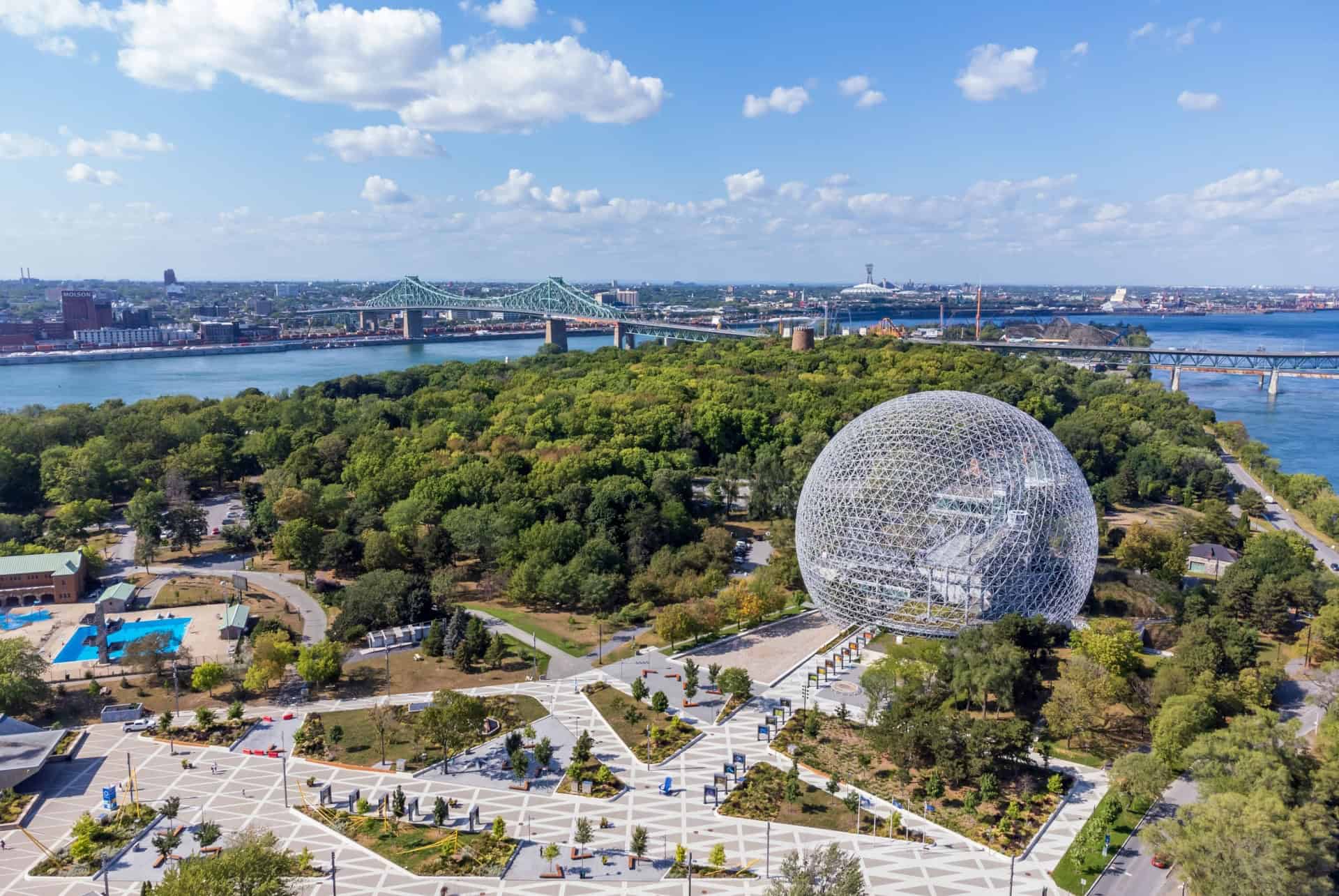 vue aerienne du parc jean drapeau