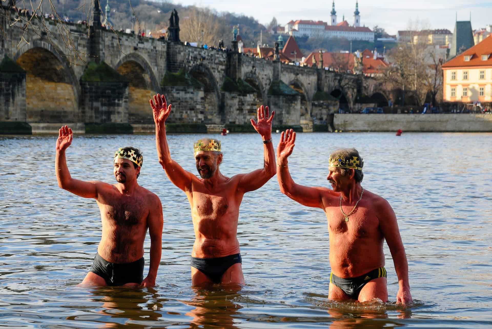 baignade vltava prague en janvier