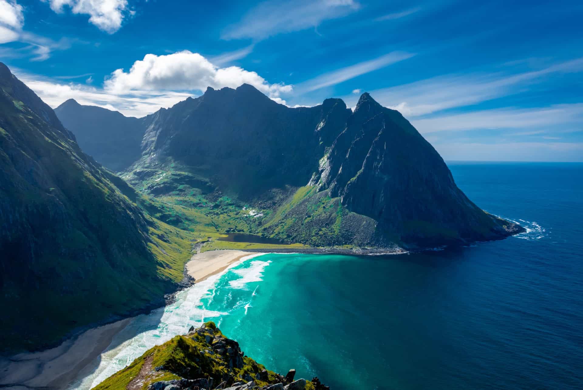 plage ile lofoten norvege